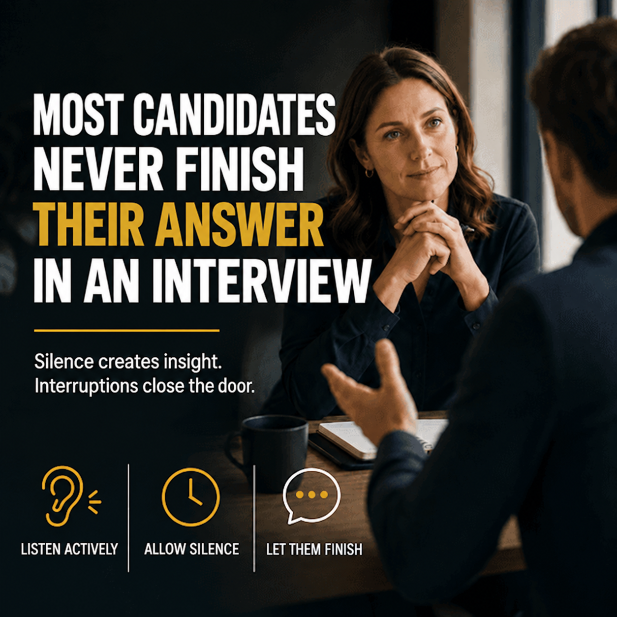 Most candidates never get to finish their answer — original article illustration