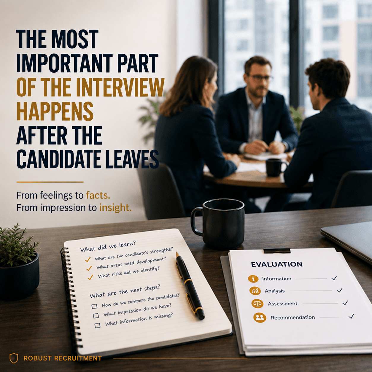 The most important work starts after the candidate leaves — original article illustration